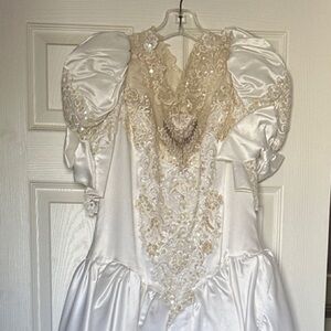 Elegant White and Gold Gown